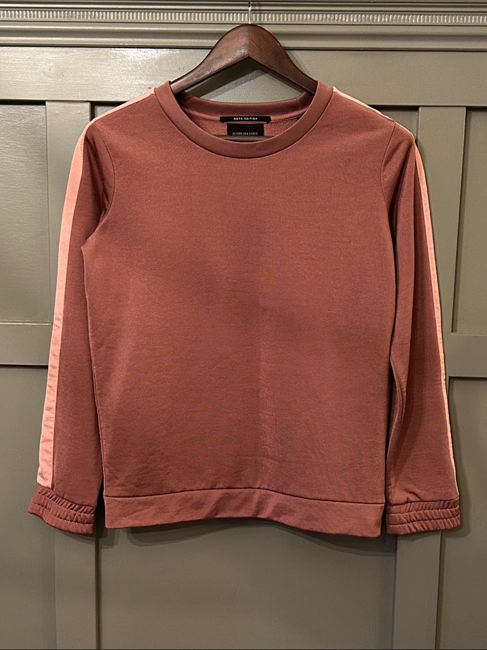 Scotch & Soda Boys Edition Crew Neck Sweatshirt Mauve Pink Shine Size XS NWOT